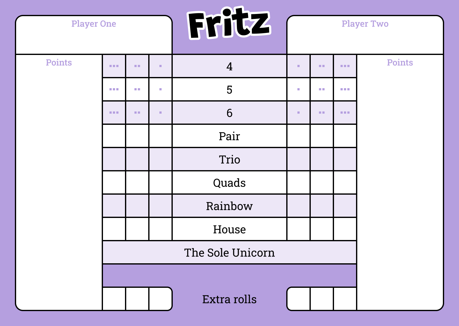 Fritz score sheet